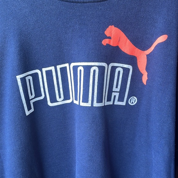 Vintage Puma Crewneck / Large / 90s / Navy Blue / Distressed - Picture 3 of 9